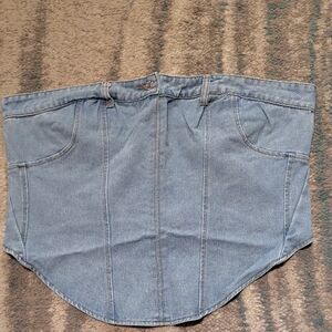 PrettyLittleThing Light Blue Denim Plus Size